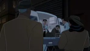 Cena do episódio 9 de Batman: Cruzado Encapuzado