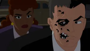 Cena do episódio 10 de Batman: Cruzado Encapuzado