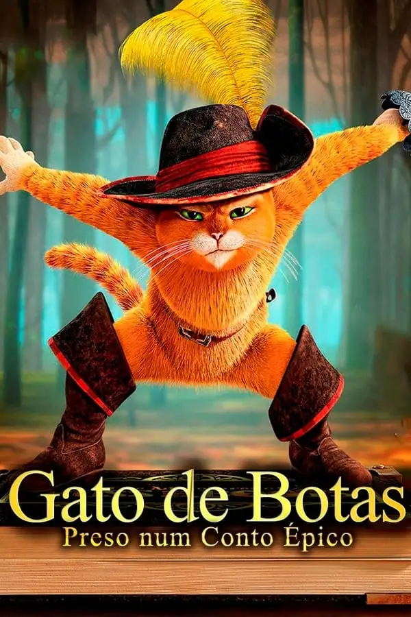 Capa de Gato de Botas: Preso Num Conto Épico