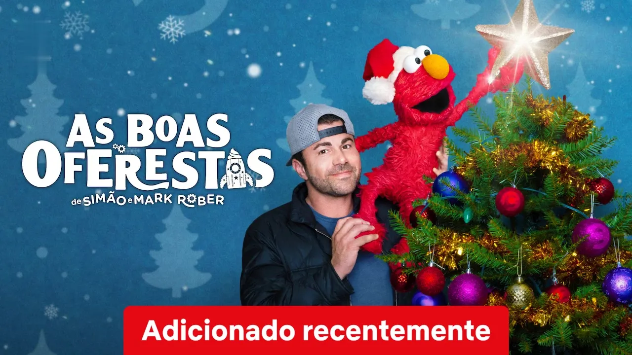 Movie Poster: Elmo e Mark Rober na Oficina de Natal