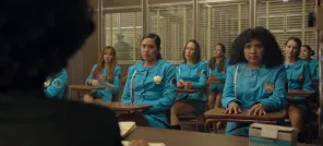 Cena do episódio 3 de Mulheres de Azul